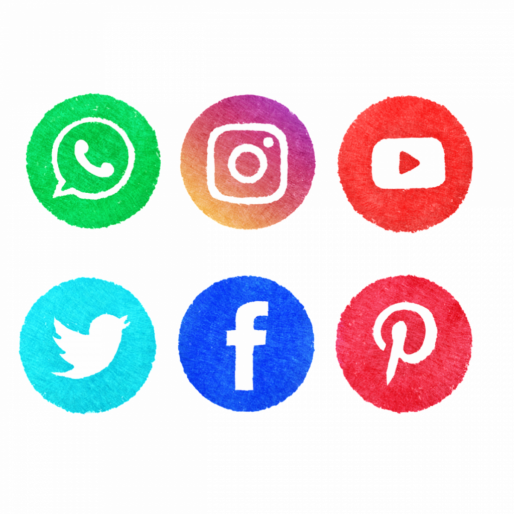 social media icons, social media, social media network, icons, icon set, tiktok, instagram logo, whatsapp, instagram, twitter, facebook, pinterest, youtube, round icons, stickers, clip art, cutout, logo